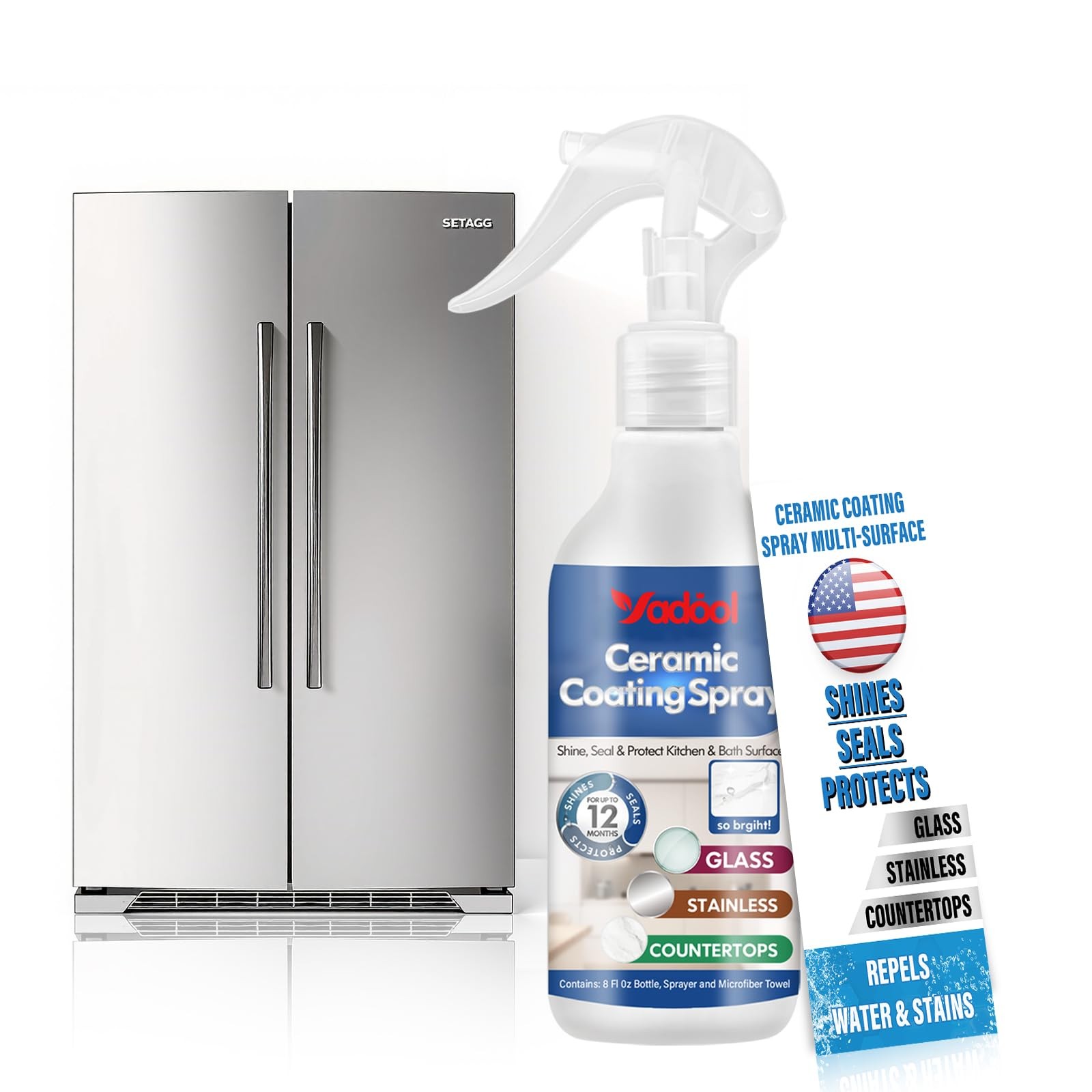Home Ceramic Coating Spray Kit – Shine, Seal & Protect Kitchen & Bath Surface…