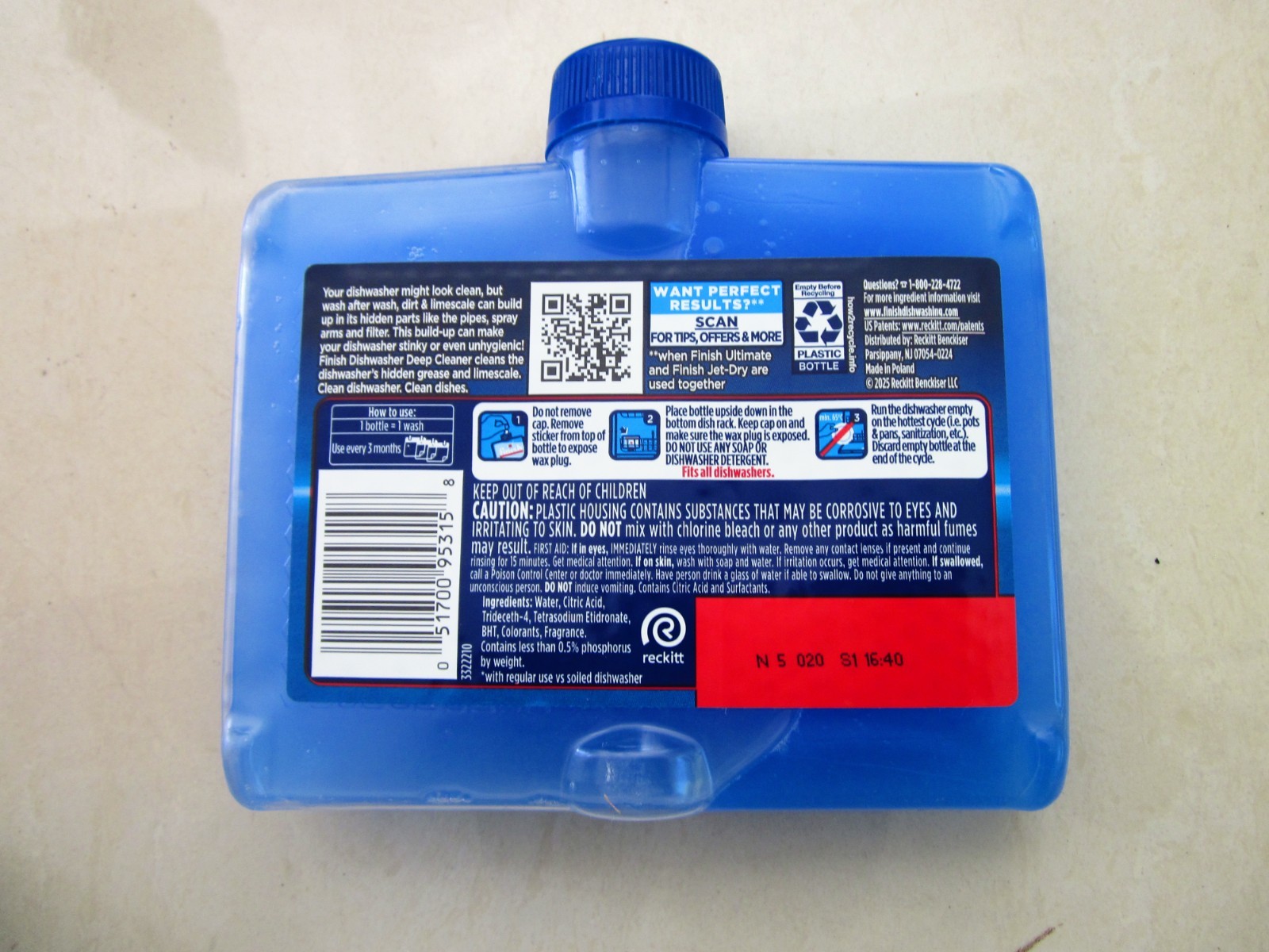 6 X Finish Dual Action Dishwasher Cleaner: Fight Grease & Limescale 8.45 Oz.EACH