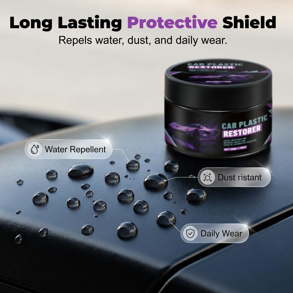 Plastic Restorer For Cars,Scratch Repair/Cleaner,Restore Faded Plastic Surfaces