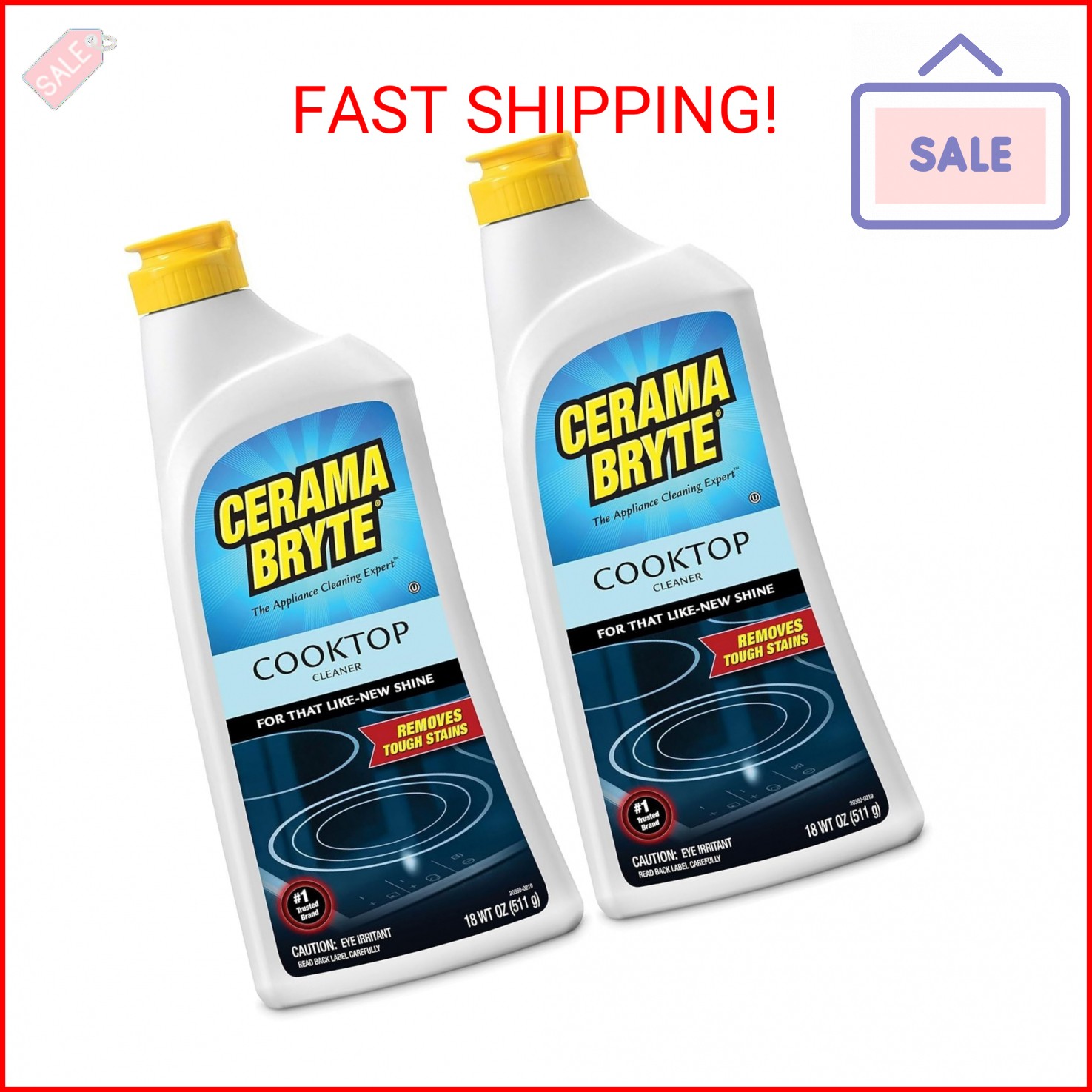 Cerama Bryte Removes Tough Stains Cooktop and Stove Top Cleaner for Glass – Cera