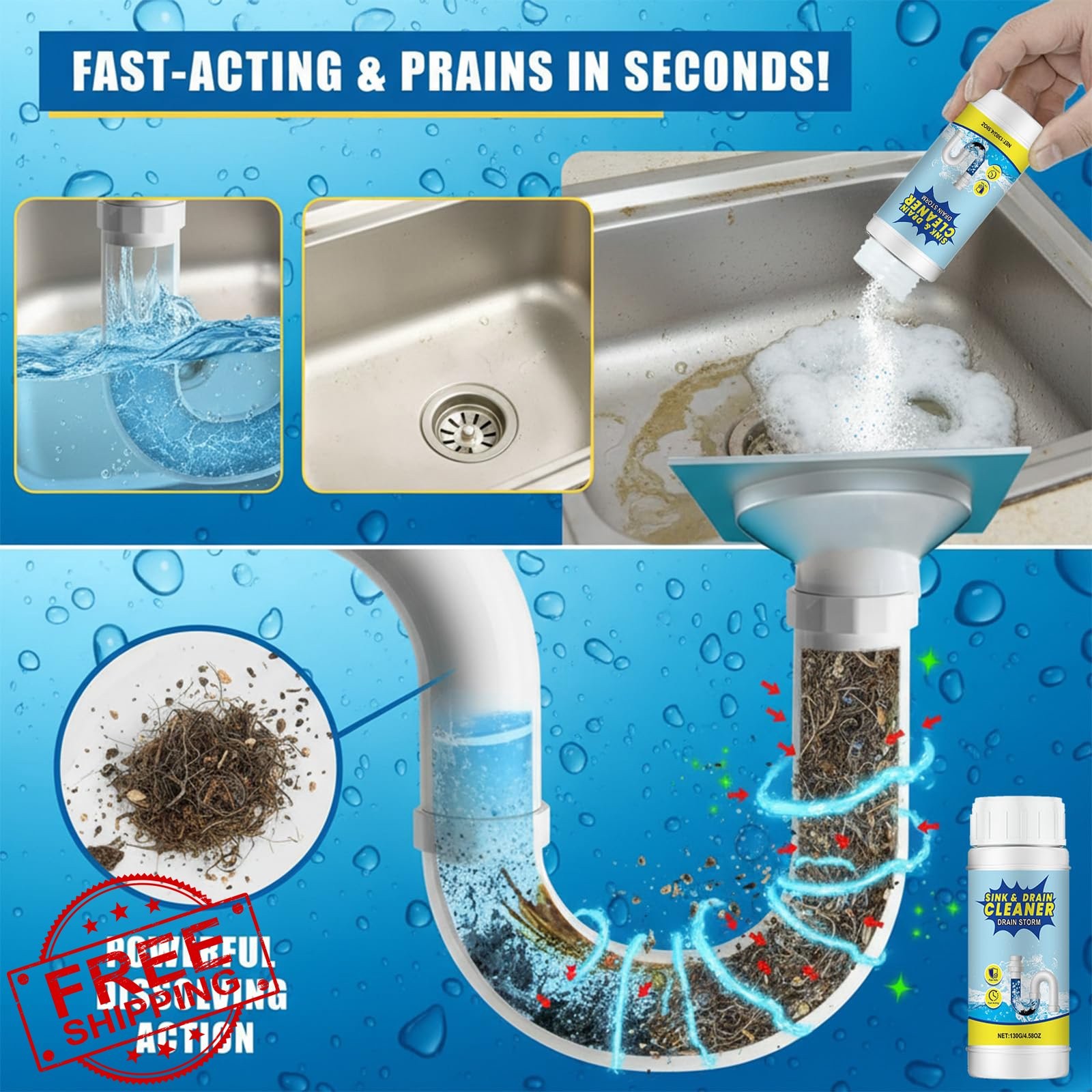 CrySPKaine Unscented Drain Cleaner Powder 130g