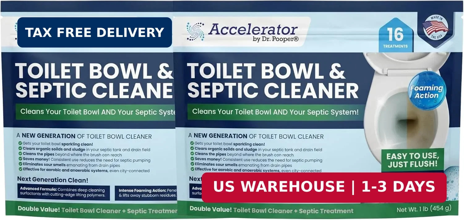Accelerator by Dr. Pooper Toilet Bowl and Septic Cleaner – Foaming Bio-Activated
