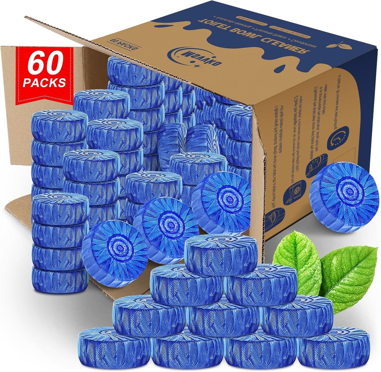 Toilet Bowl Cleaner Tablets Blue Toilet Tank Cleaners, Septic-Safe Hard Water St