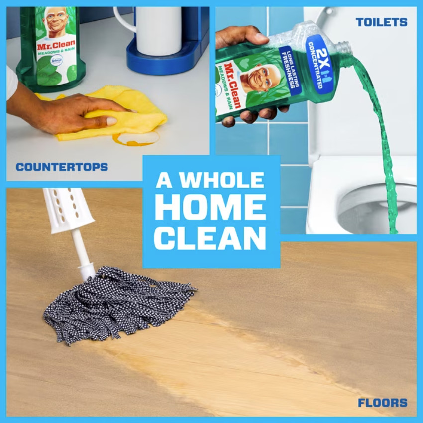 (4 pack) Mr. Clean All Purpose Cleaner, 2X Concentrated Multi Surface, 64 fl oz