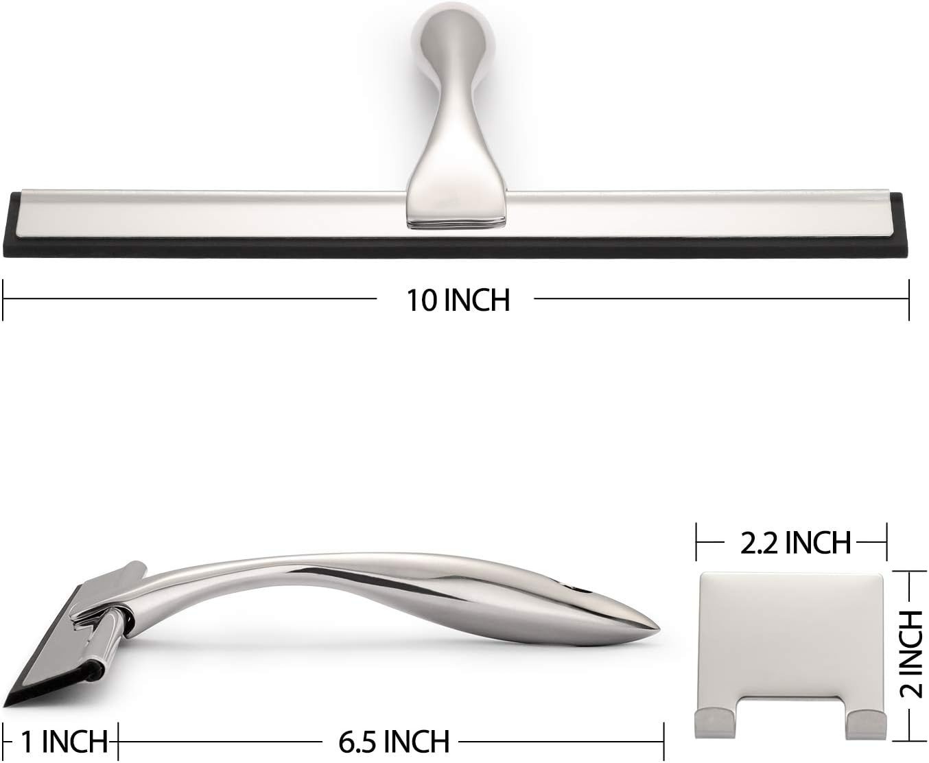 Versatile All-Purpose 10-Inch Shower Squeegee for Windows and Glass Surfaces