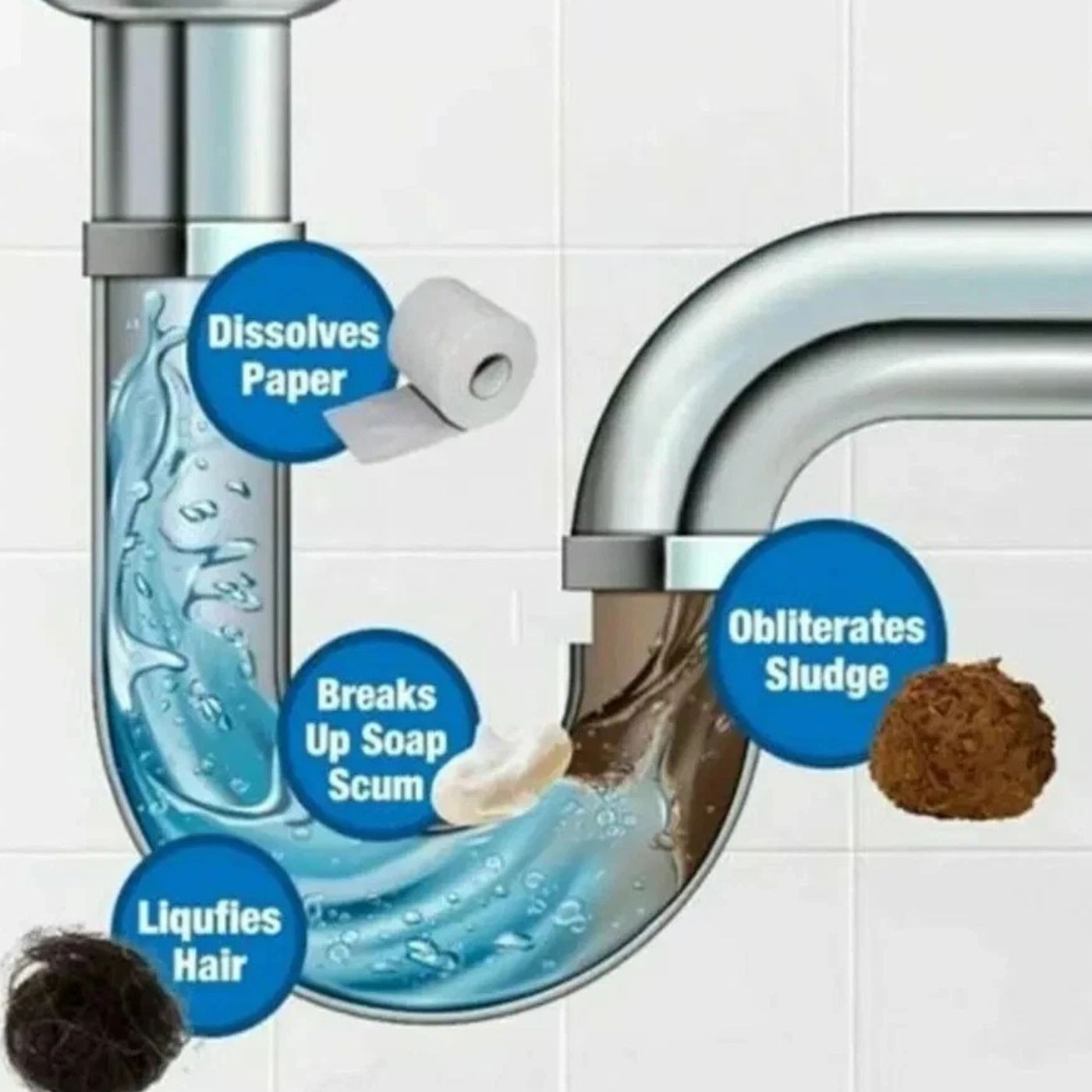 1-5x Wild Tornado Powerful Sink Drain Cleaner High Efficiency Clogging Remover