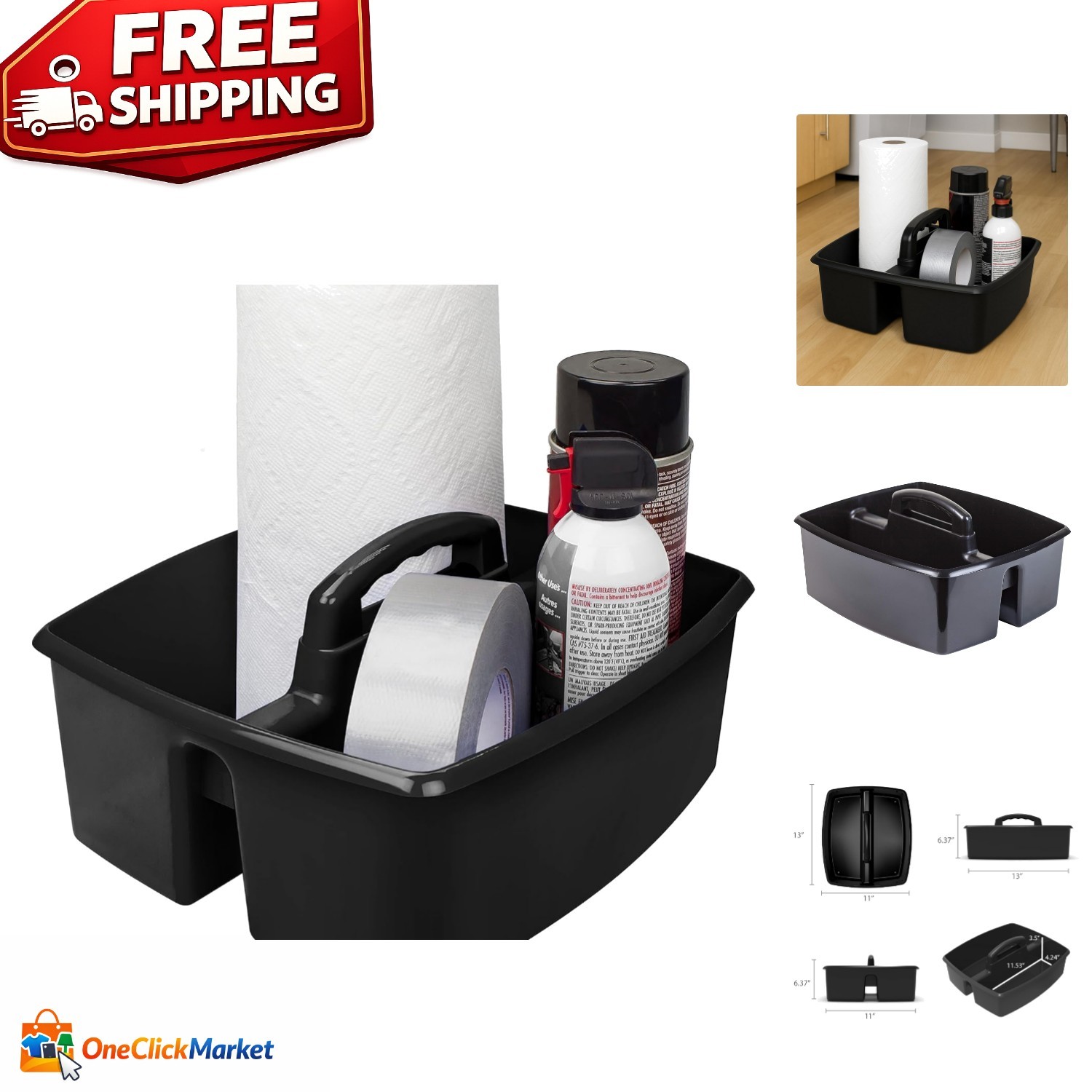 Versatile 2-Compartment Cleaning Caddy – Perfect for Home or Professional Use