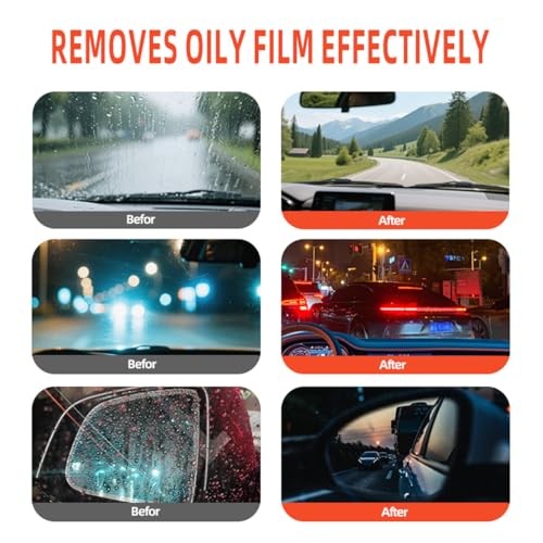 Glass Emulsion Cleaner,Glass Emulsion Oil Film Remover for Car Windshield,