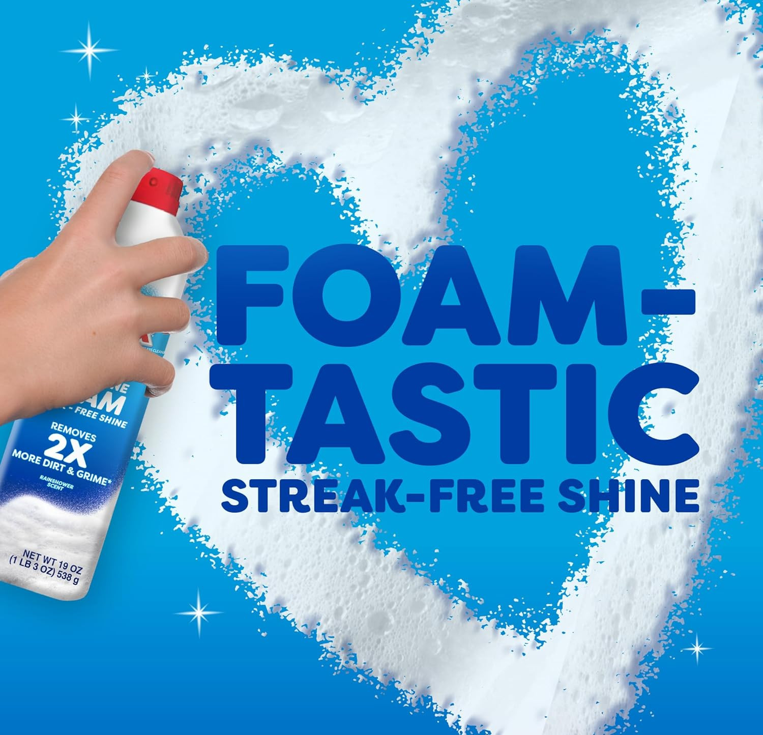Windex Fast Shine Foam Glass Cleaner, No-Drip Windows, Doors, Mirrors & Countert