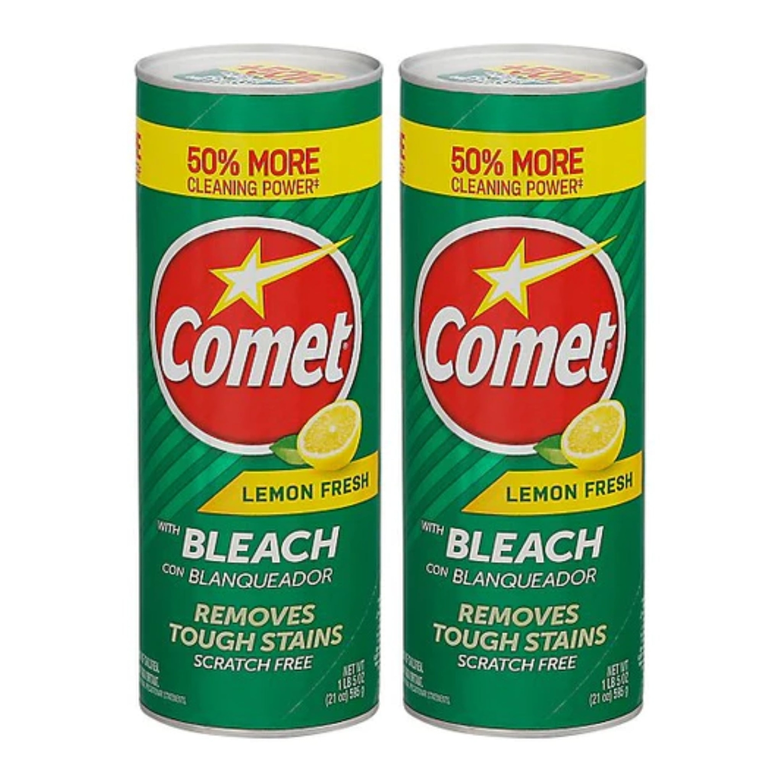 Comet Cleanser Powder with Bleach – Lemon Fresh Scent, 21oz (595g) (Pack of 2)