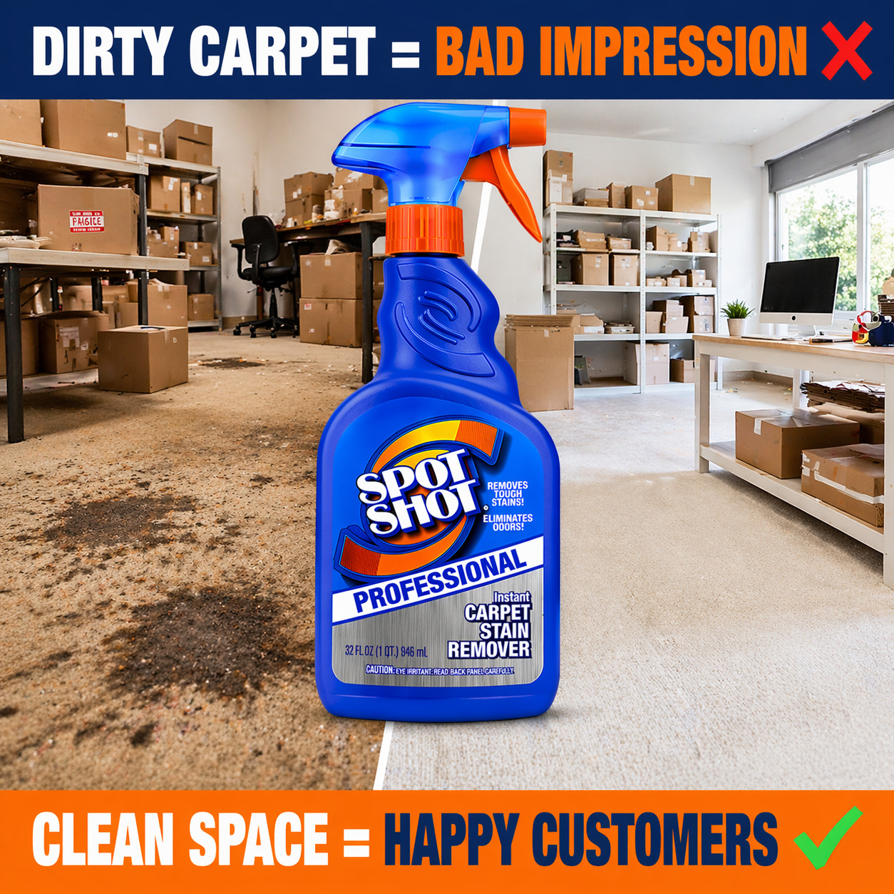 Spot Shot Professional Instant Carpet Stain Remover with Trigger Spray, 32 OZ