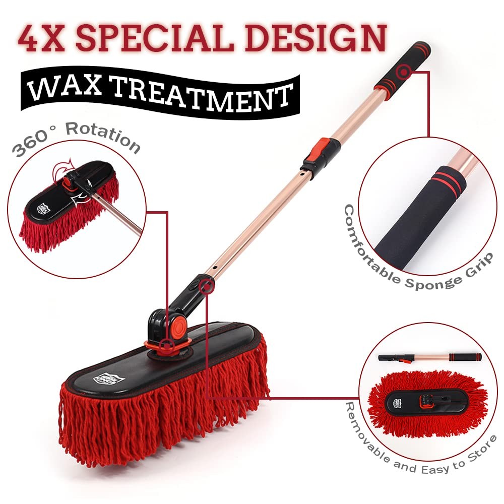 Car Duster Exterior Scratch Free, Extendable Handle, Detail Brush Kit for Veh…