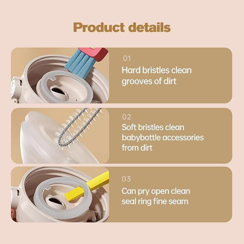 3 in 1 Cup Lid Cleaning Brush, 2025 Upgrade Cups Cleanings Brushs Portable Crevi