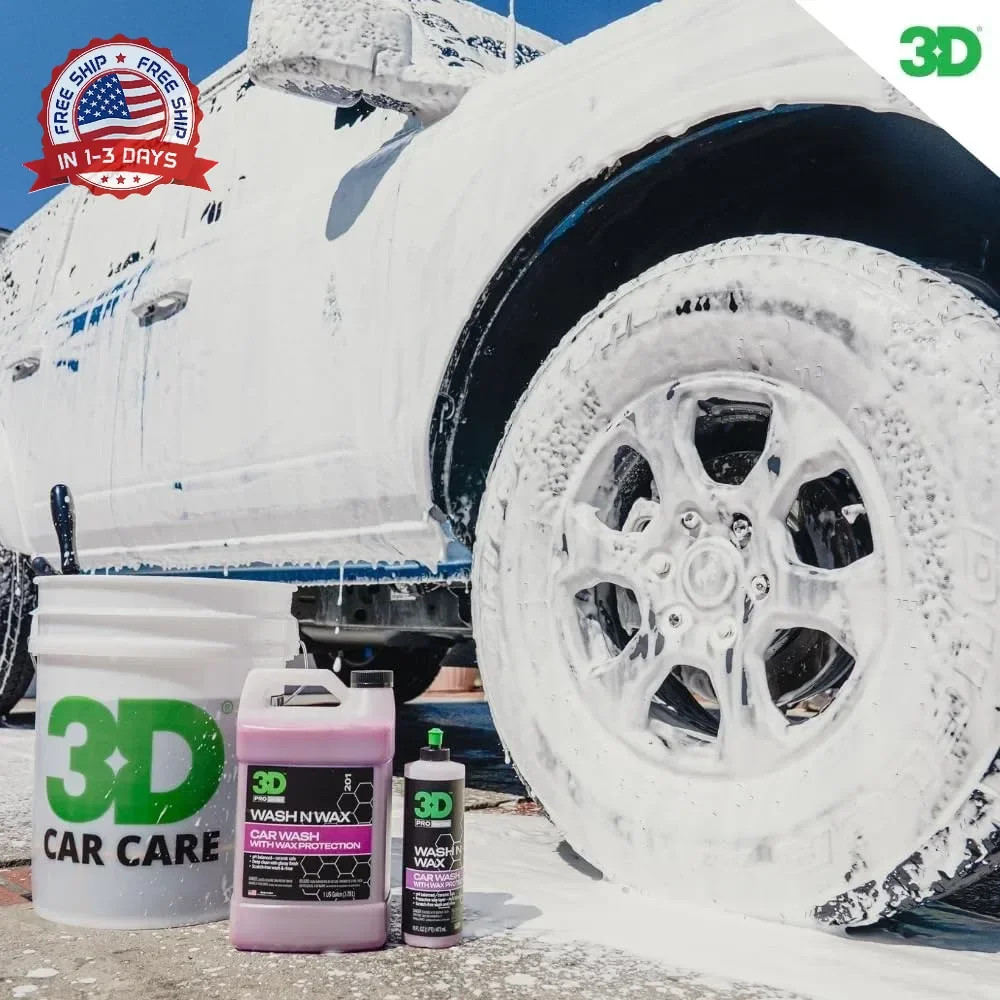 3D Wash N Wax Car Wash Soap – pH Balanced, Easy Rinse, Scratch Free Soap with Wa