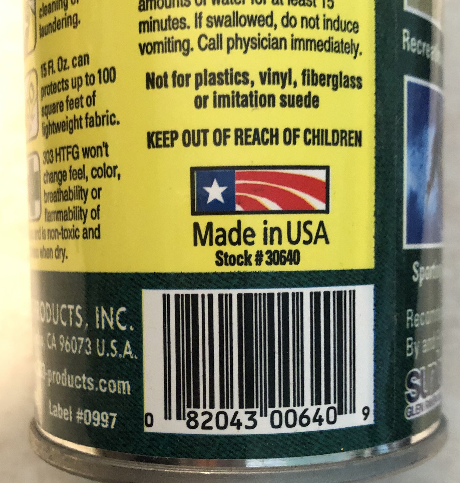 303 Fabric Guard 15.2 Fl oz Spray Can Discontinued Water and Stain Repellent New