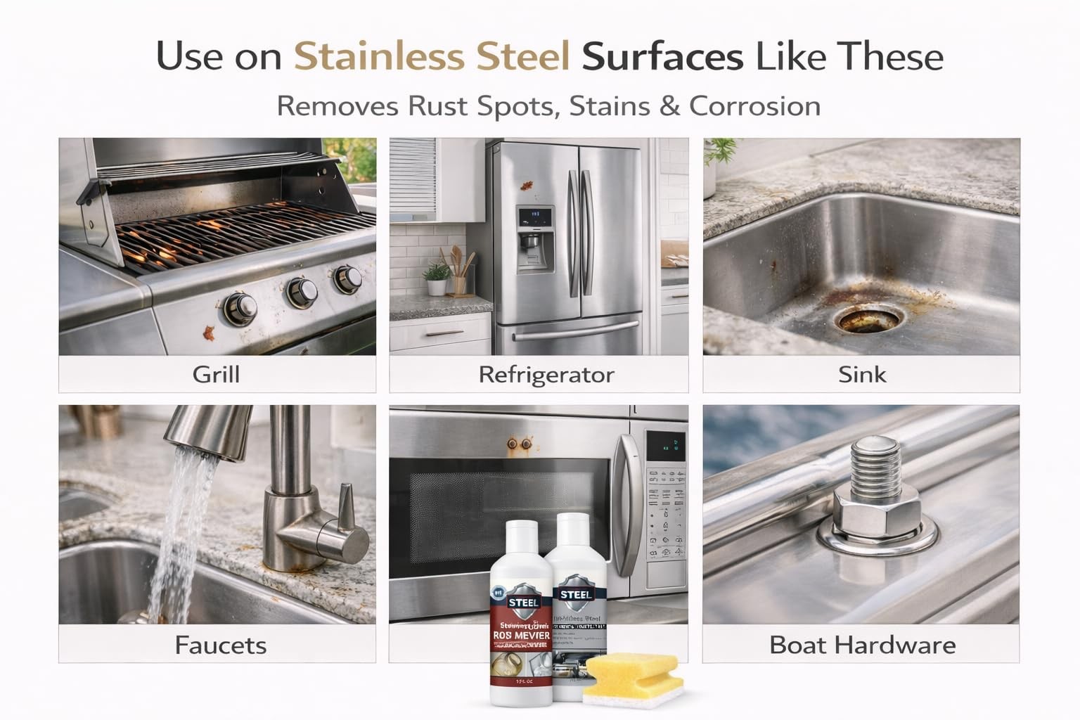 CLEAN MY STEEL Stainless Steel Rust Remover Kit 8.5 Fl Oz