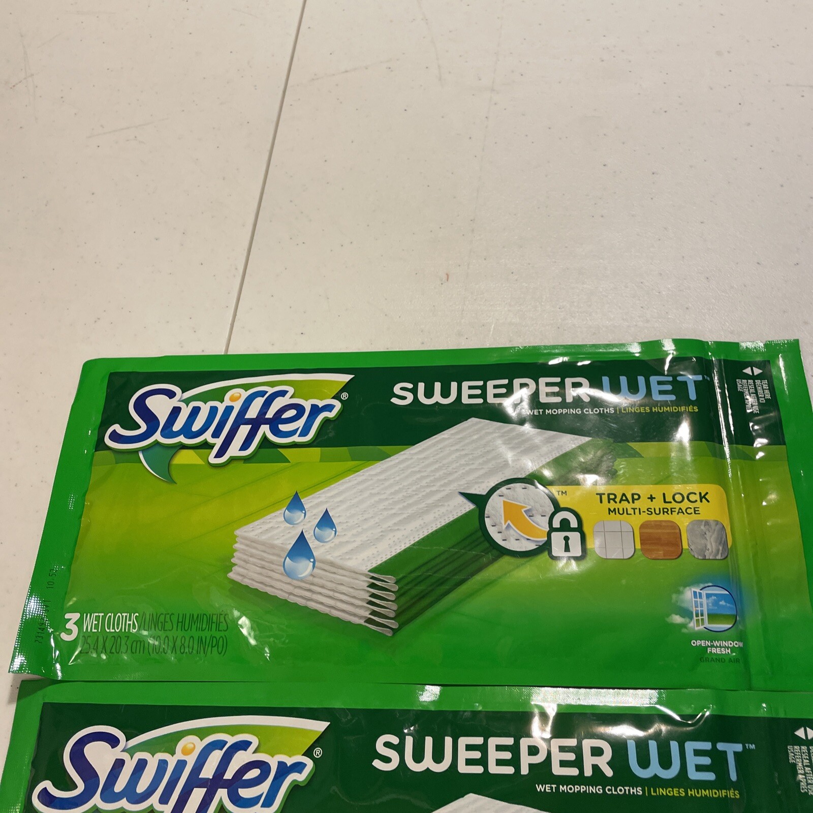 (2) Swiffer Sweeper Wet Mopping Cloths Refills Open Window Fresh 3 Count