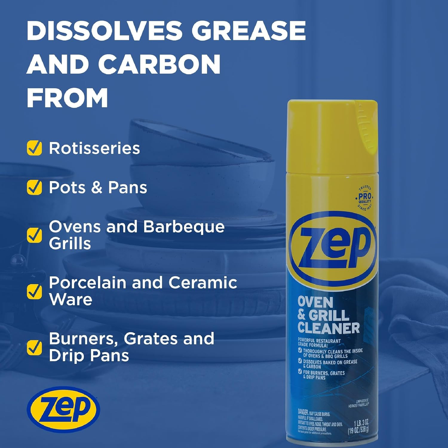 Heavy-Duty Oven and Grill Cleaner – 19 Oz (Case of 2) ZUOVGR19 – Dissolves Greas