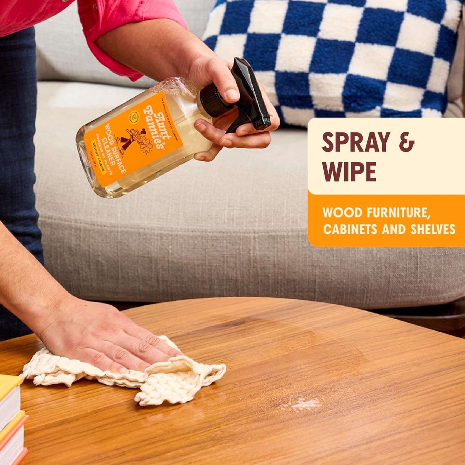 Eco-Friendly All-Purpose Wood Spray Cleaner – 16.9 Oz (Pack of 6) – Lemon Scent