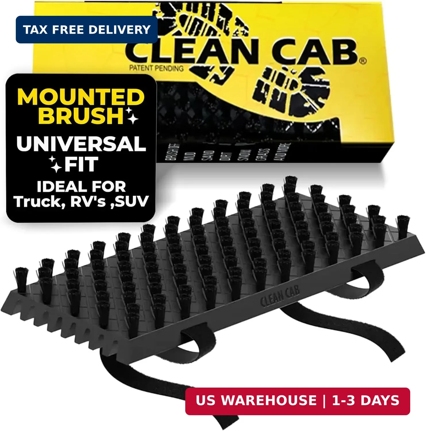 Universal Fit Truck Step Mounted Brush – Heavy Duty Boot Brush for Trucks, RVs,