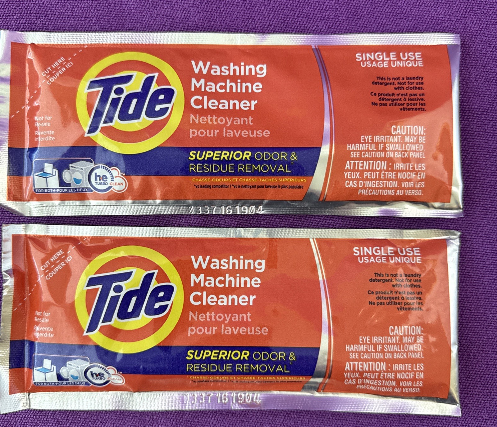 NEW Tide Washing Machine Cleaner Single Use Packet 2 Packets