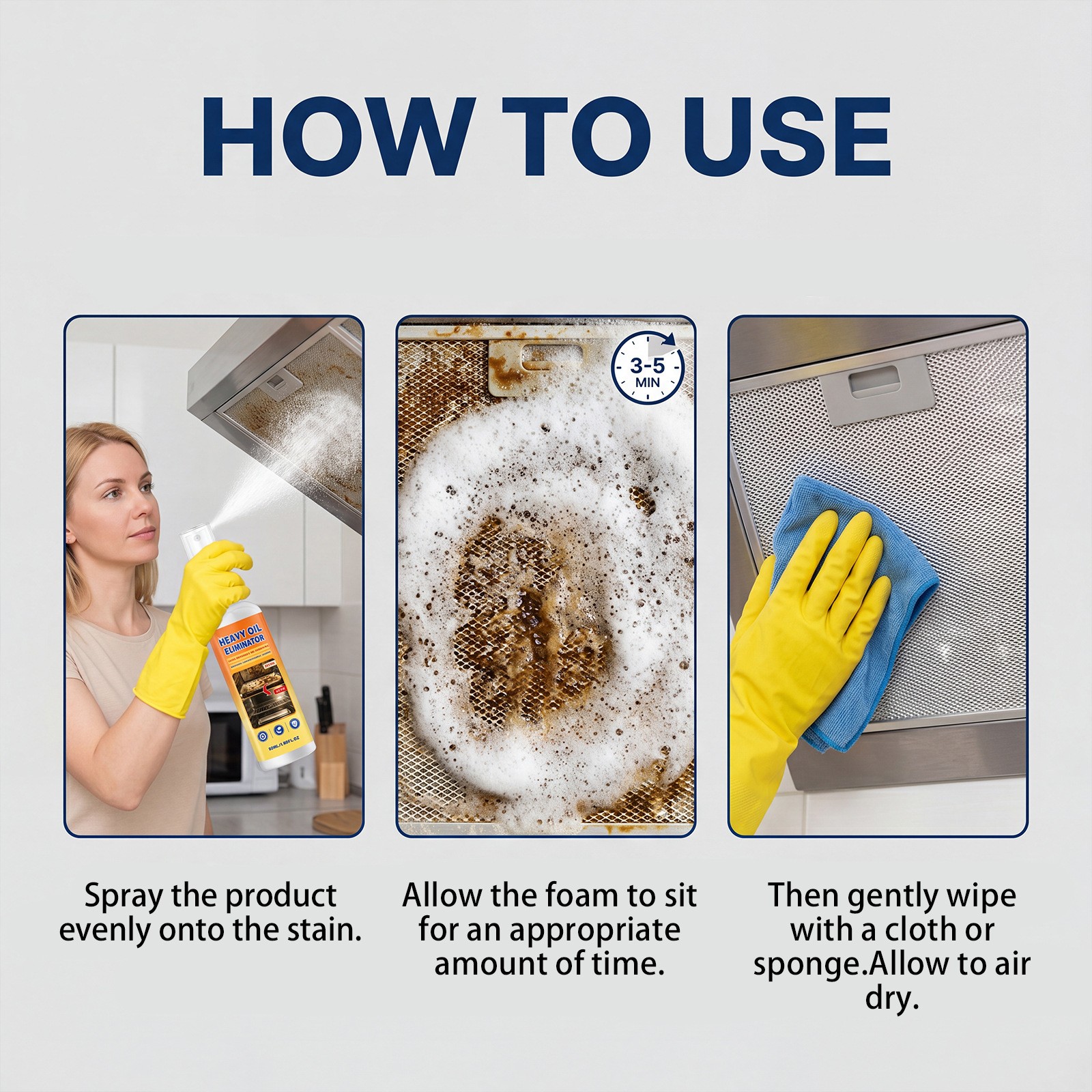 Grease BBQ Grill Cleaner Spray, Heavy Duty Kitchen Degreaser