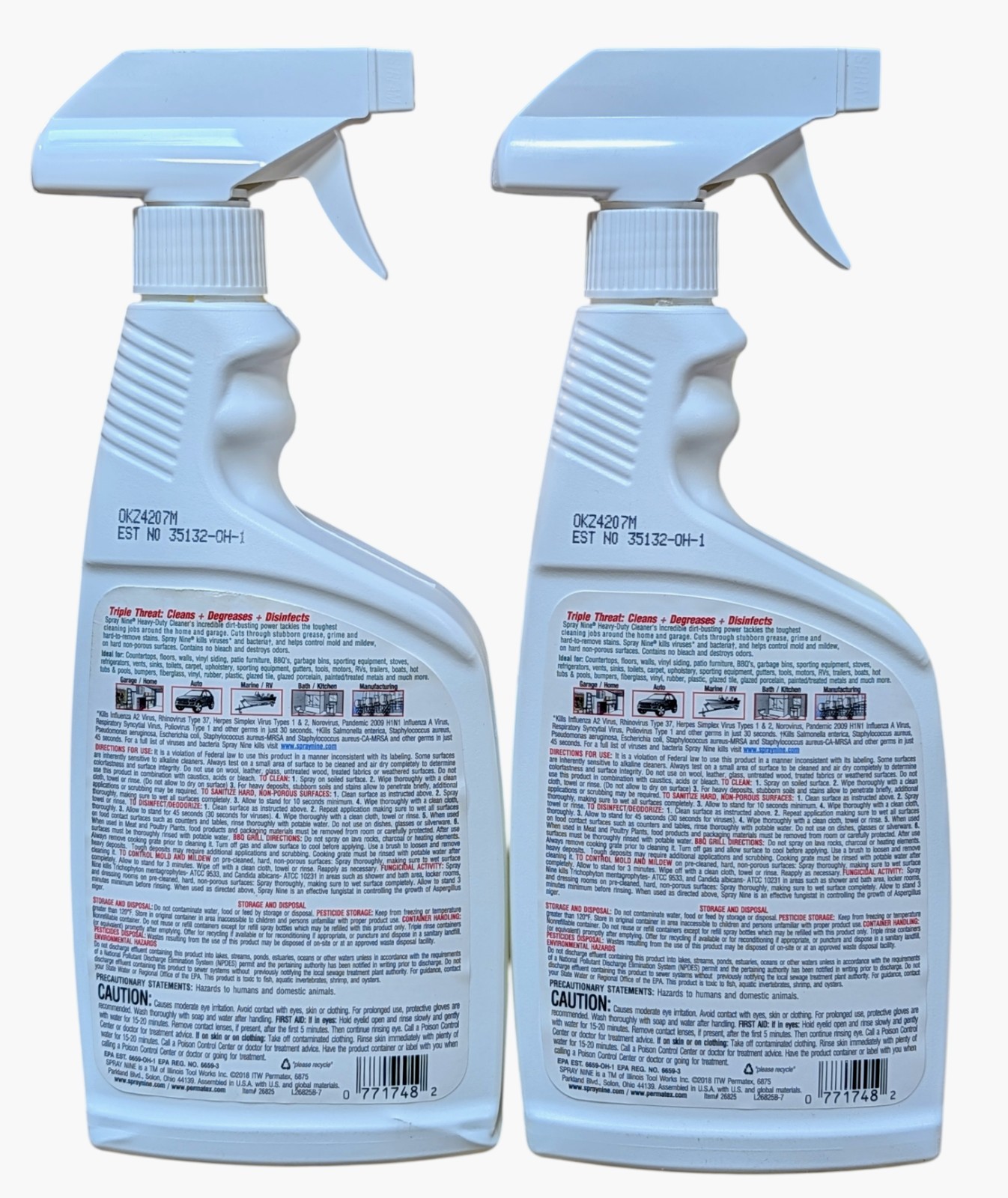 2 – Spray Nine Heavy Duty Cleaner/Degreaser – 22 Fl Oz Each