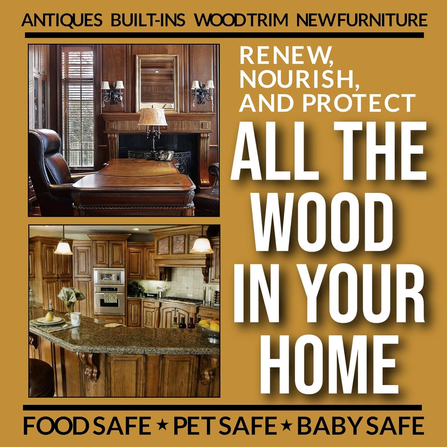 All Natural Beeswax Furniture Polish – Unscented, Food-Safe Wood Wax for Furnitu