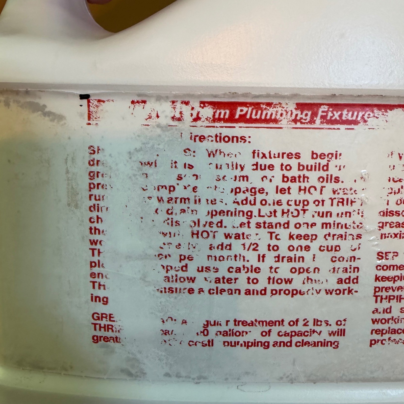 Thrift Odorless Drain Cleaner 6lb Granular Non-Acid Septic Systems 1/2 Full