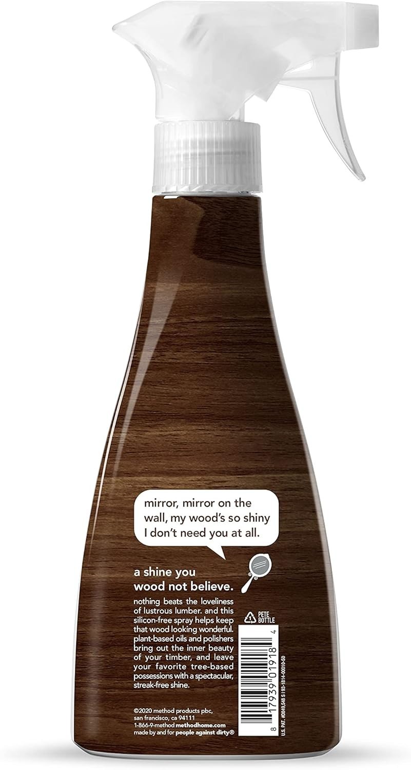 Natural Almond Wood Polish Spray – 14 oz, Sustainable Care for Wood Surfaces
