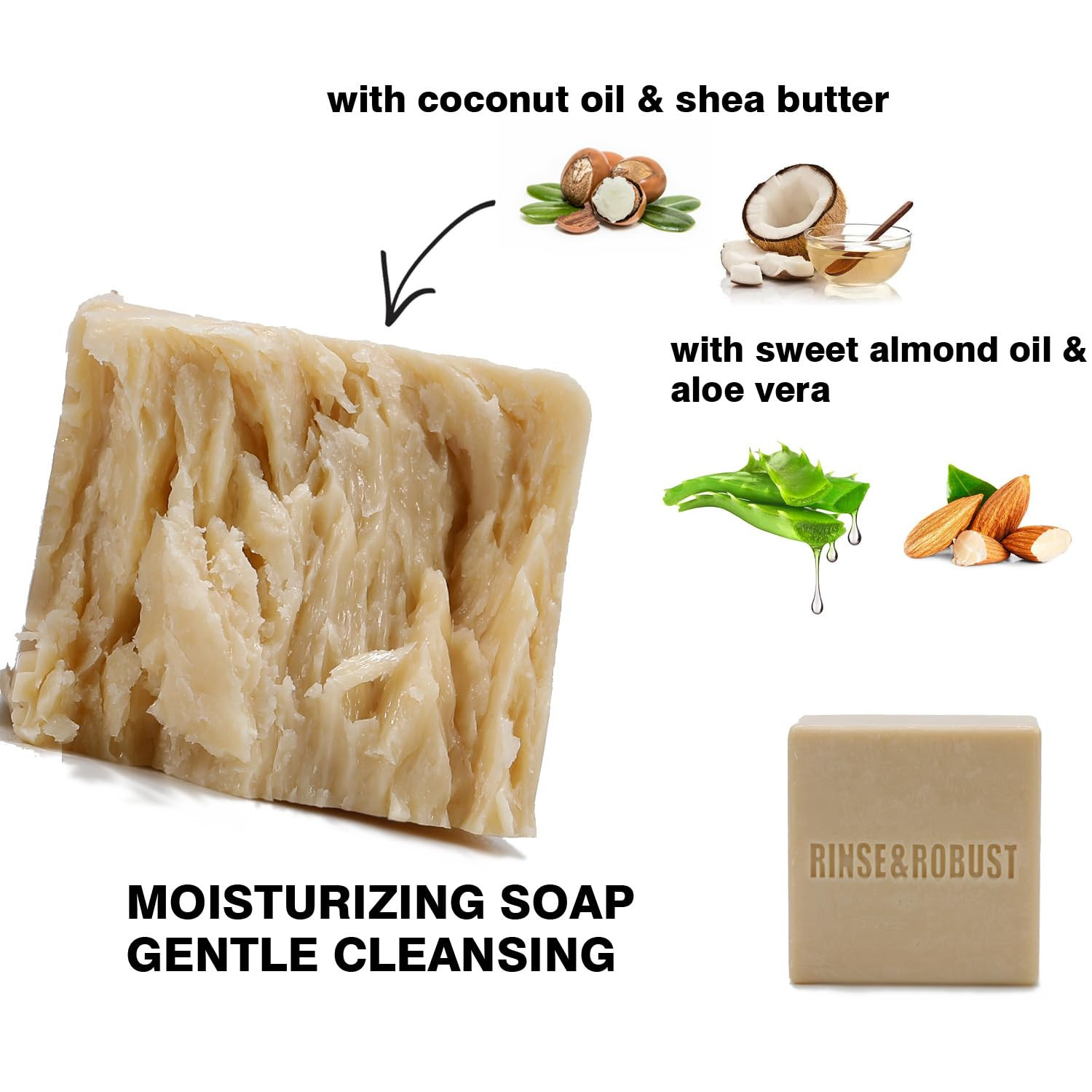 Rinse & Robust Mens Bar Soap Bath Bar Soap 3Pack Handmade Natural Soap Bar Set C