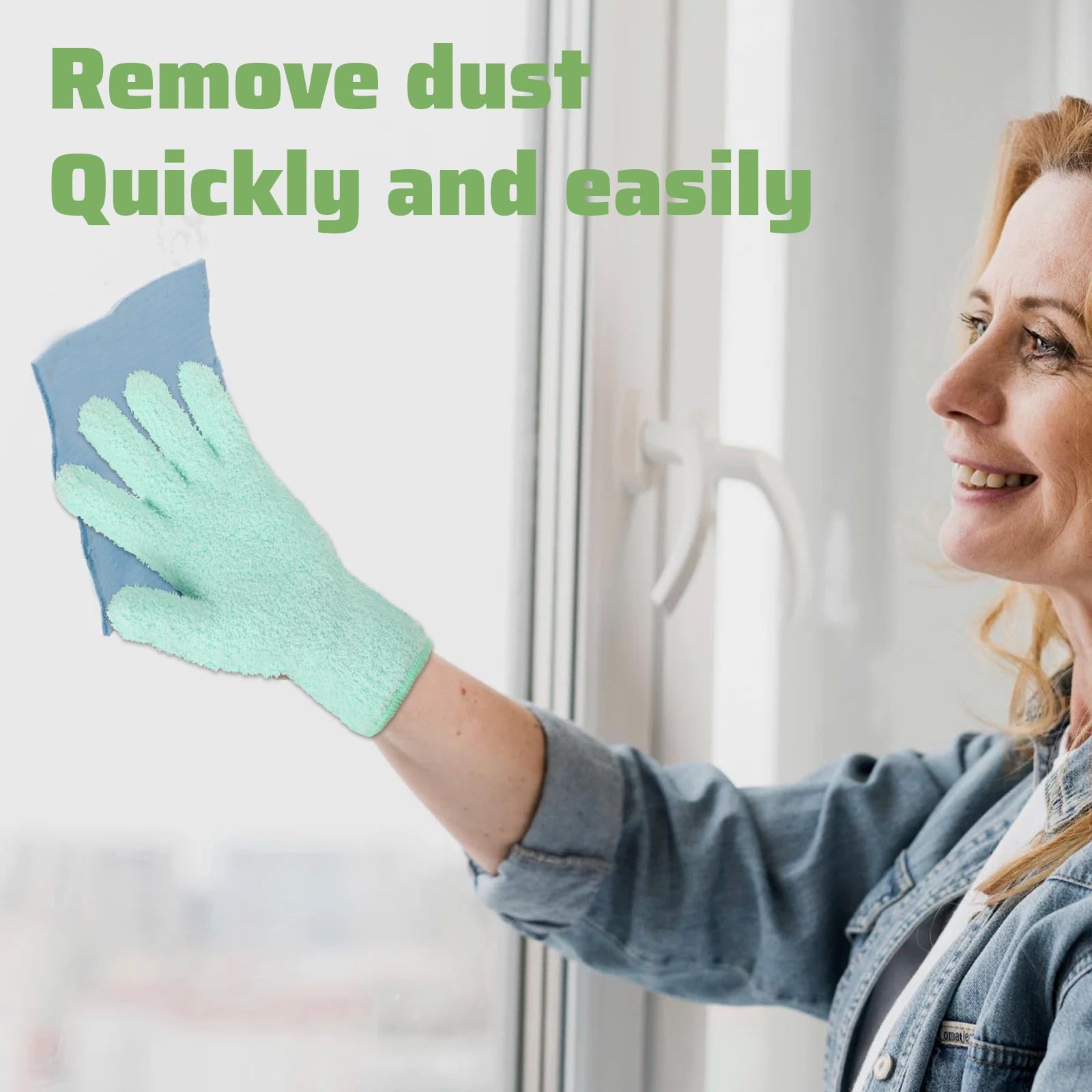 FdcLixuvol 2 PCS Dusting Gloves for House Cleaning, 22 * 13 cm, Cyan