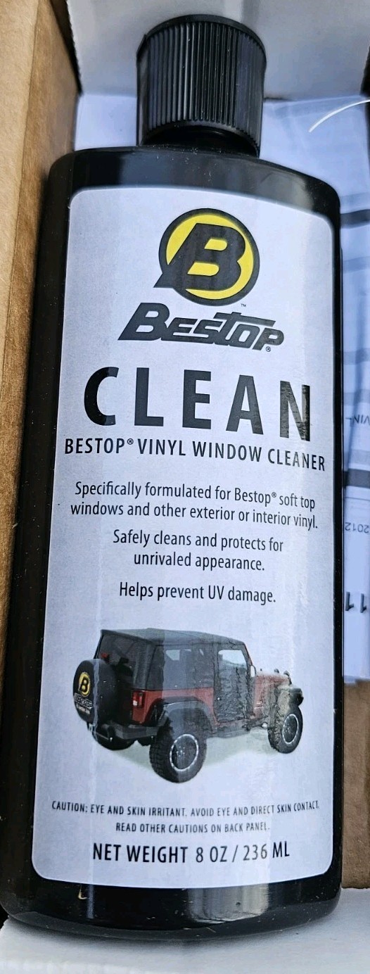 Bestop Vinyl Window Cleaner and Protectant Jeep Soft Tops 8oz Interior Ext Best