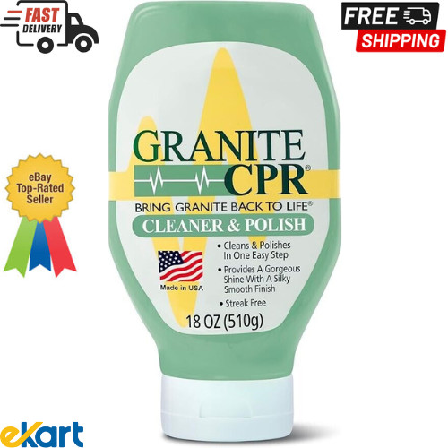 CPR GRANITE Marble CLEANER & POLISH 1-Step Clean ~ Silky Smooth Finish 18oz
