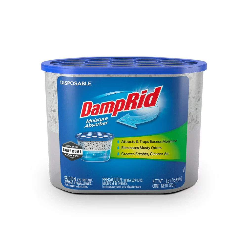 Damprid Moisture Absorber with Activated Charcoal, 18 Oz., Fragrance Free