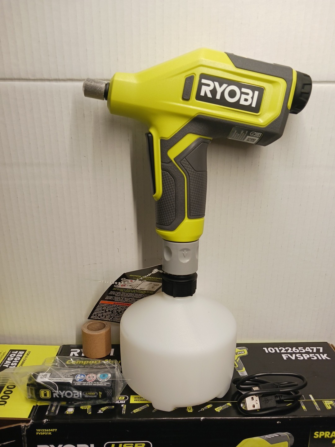USB Lithium Cordless Compact Sprayer with 2.0 Ah Battery and Charging Cable
