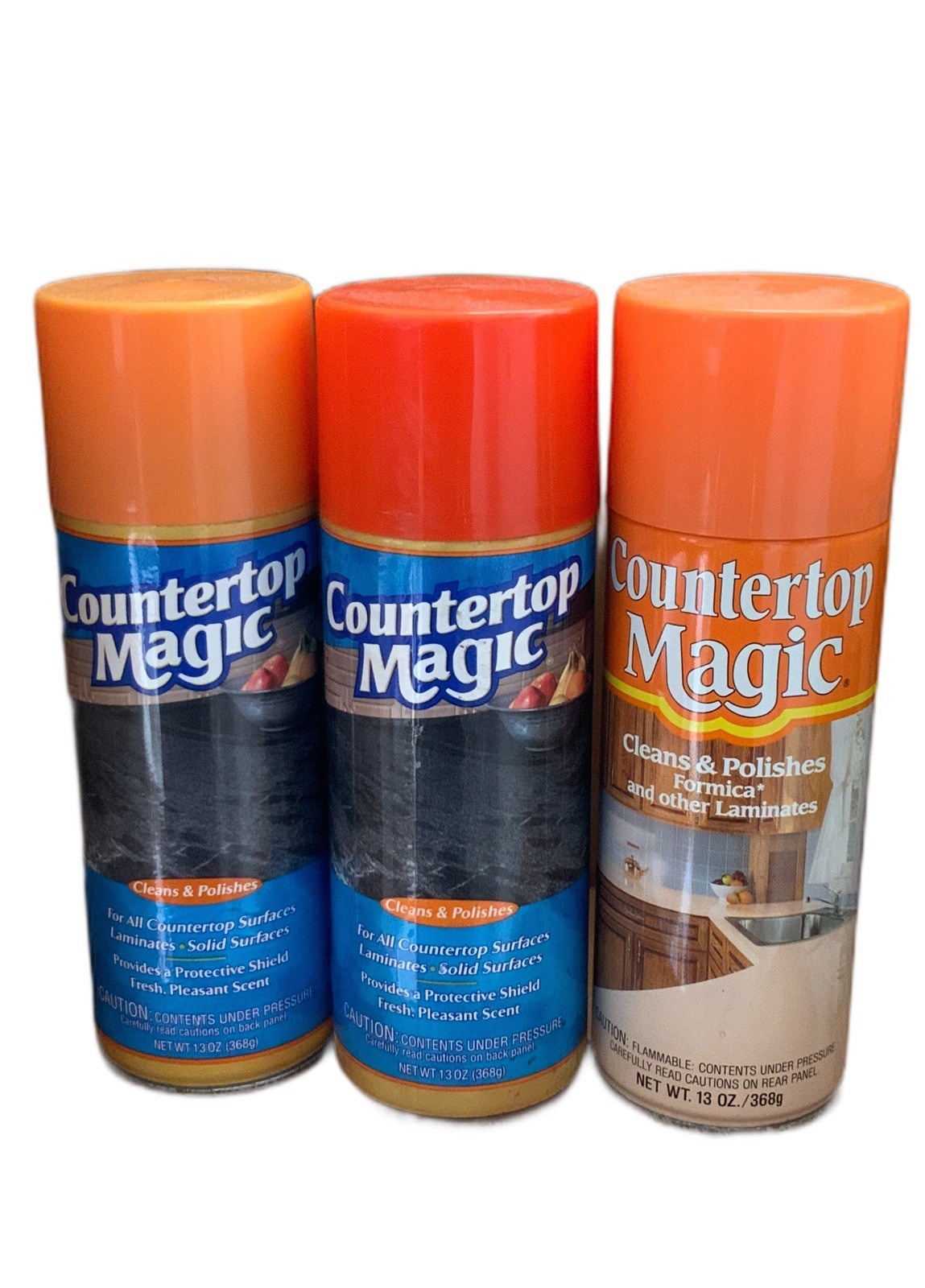 Vintage Magic Cleaner Lot Countertop Spray Aerosol Liquid Kitchen Granite Steel