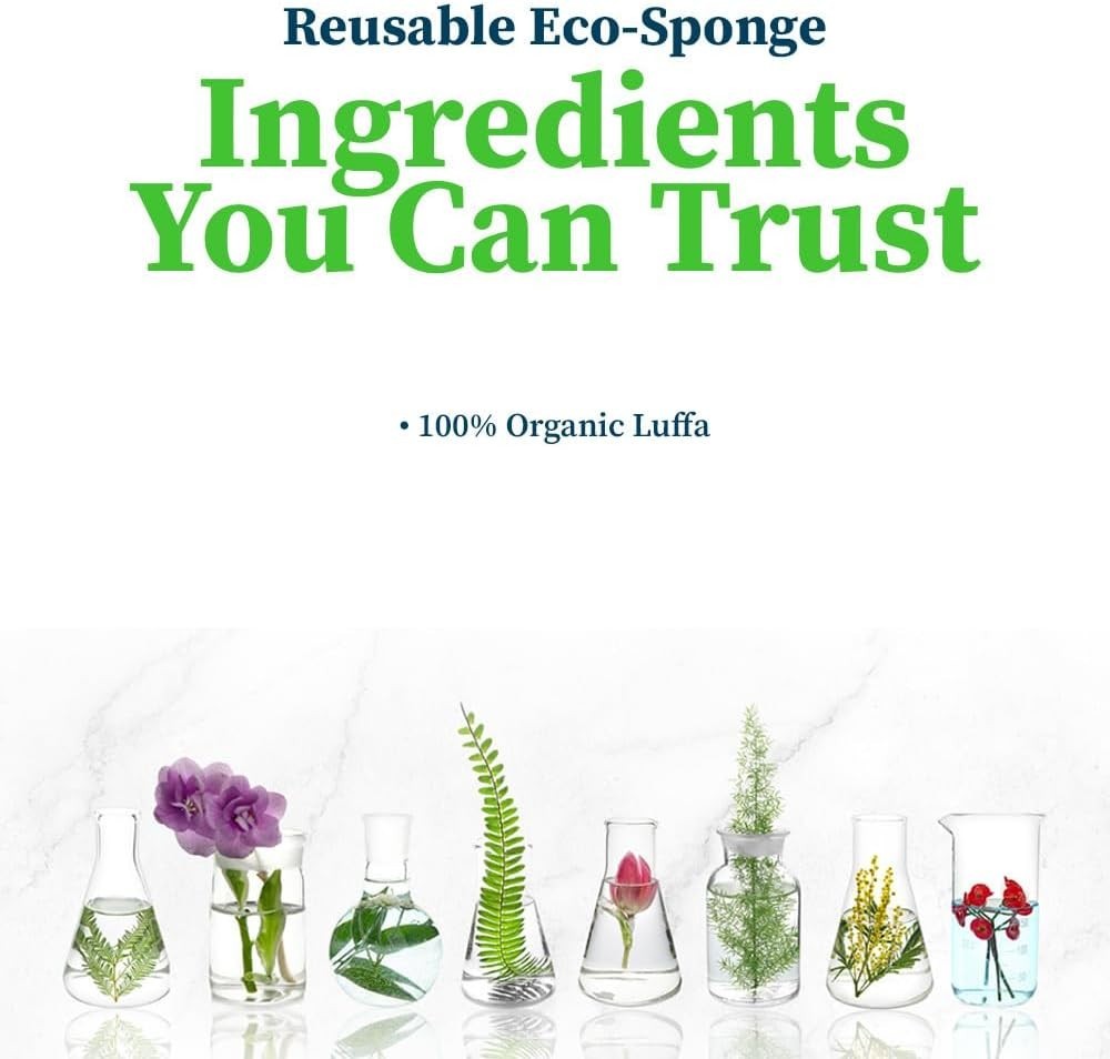 Natural Cleaning es, 100% Organic Luffa Dish Scrubber, Plant-Based Compostabl…