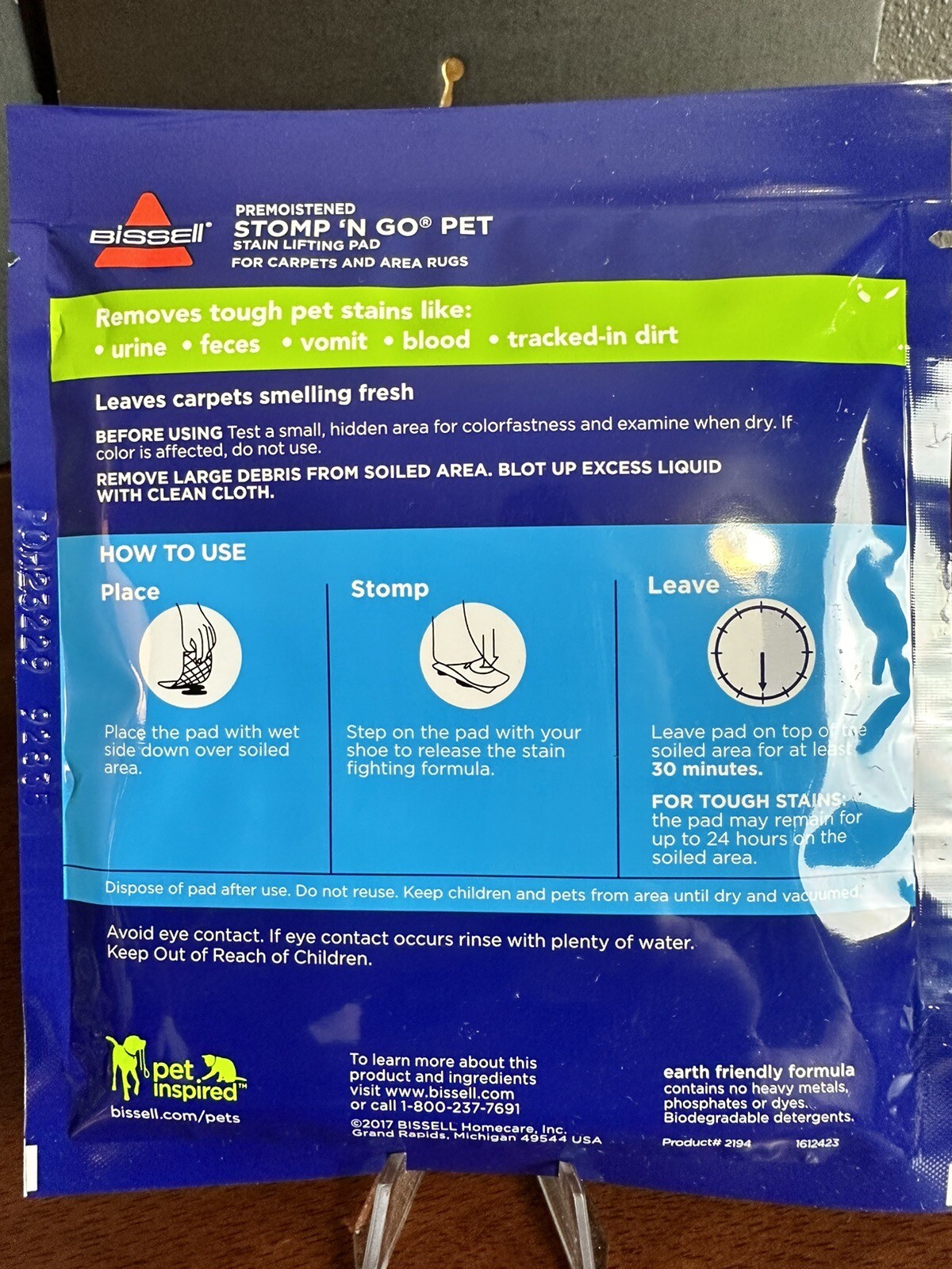 (3) Packs New Bissell Stomp ‘N Go Pet Stain Lifting Pads +Oxy 1/Pad Per Pack