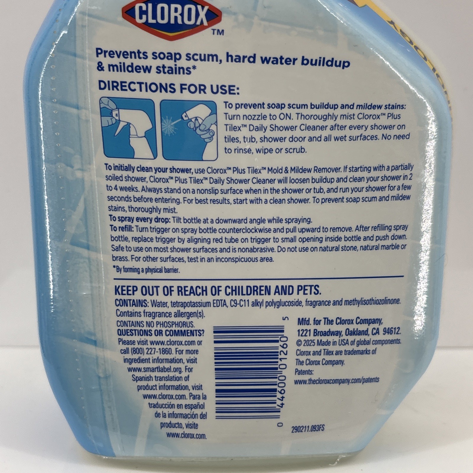 Tilex Plus Clorox Fresh Shower Daily Shower Cleaner 32 Oz Hard Water Bleach Free