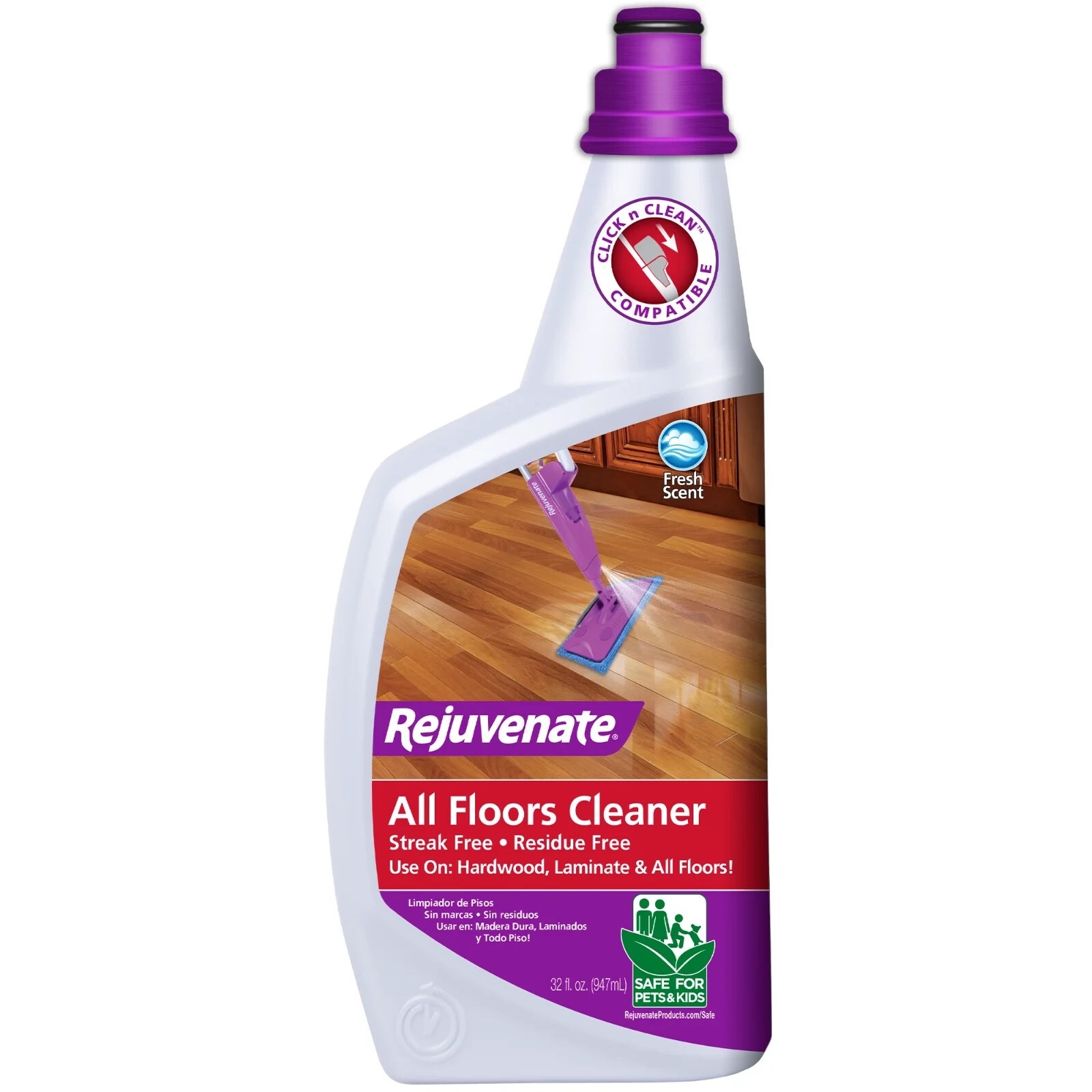 Rejuvenate All-Floors & Hardwood Cleaner 32oz No Bucket Needed – 3 Pack