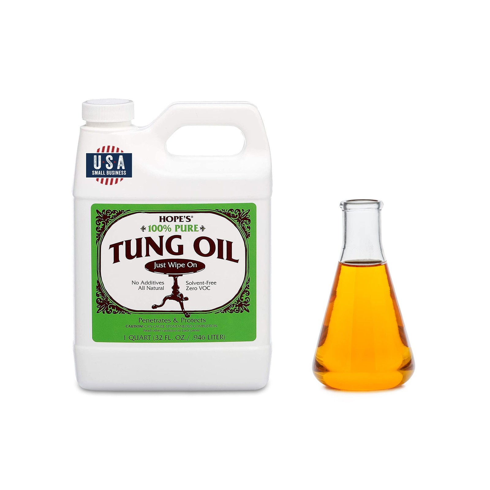 100% Pure Tung Oil, Food Safe, Premium Waterproof Natural Wood Finish and Sea…