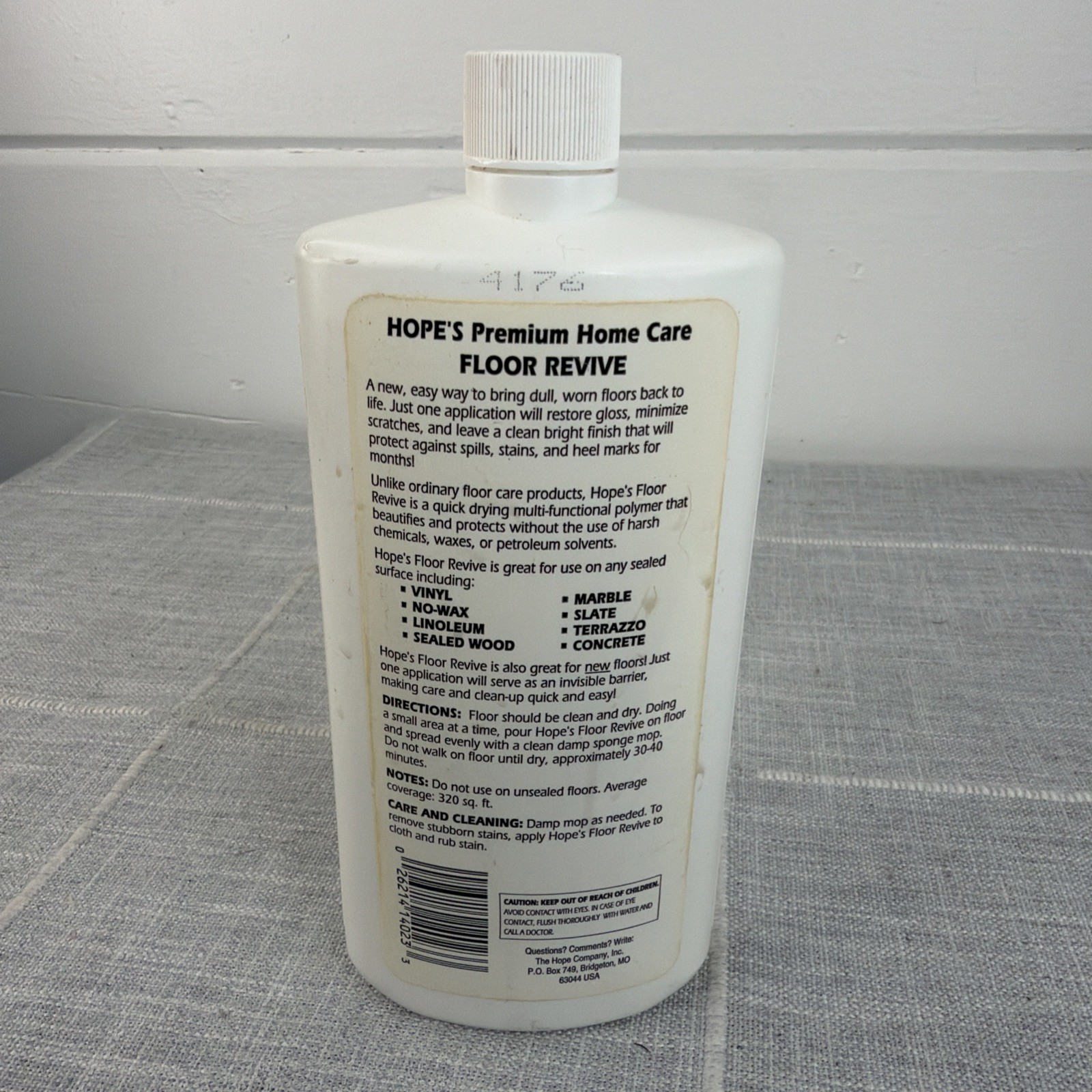 Hope’s Premium Home Care Floor Revive Renews and Protects 16 FL Oz New Sealed