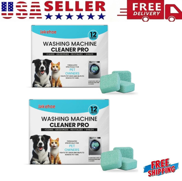 24 Count Deep Washer Cleaning Tablets For Pet Eliminate Cat Dog Hair & Bad Smell