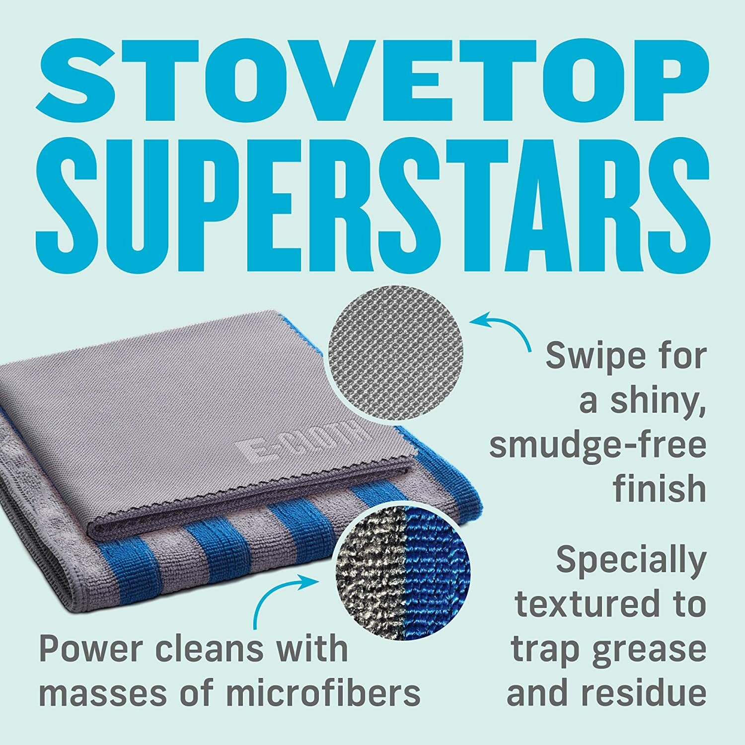 E-Cloth Hob & Oven Cleaning Cloth Set (2-Piece) — Washable & Reusable