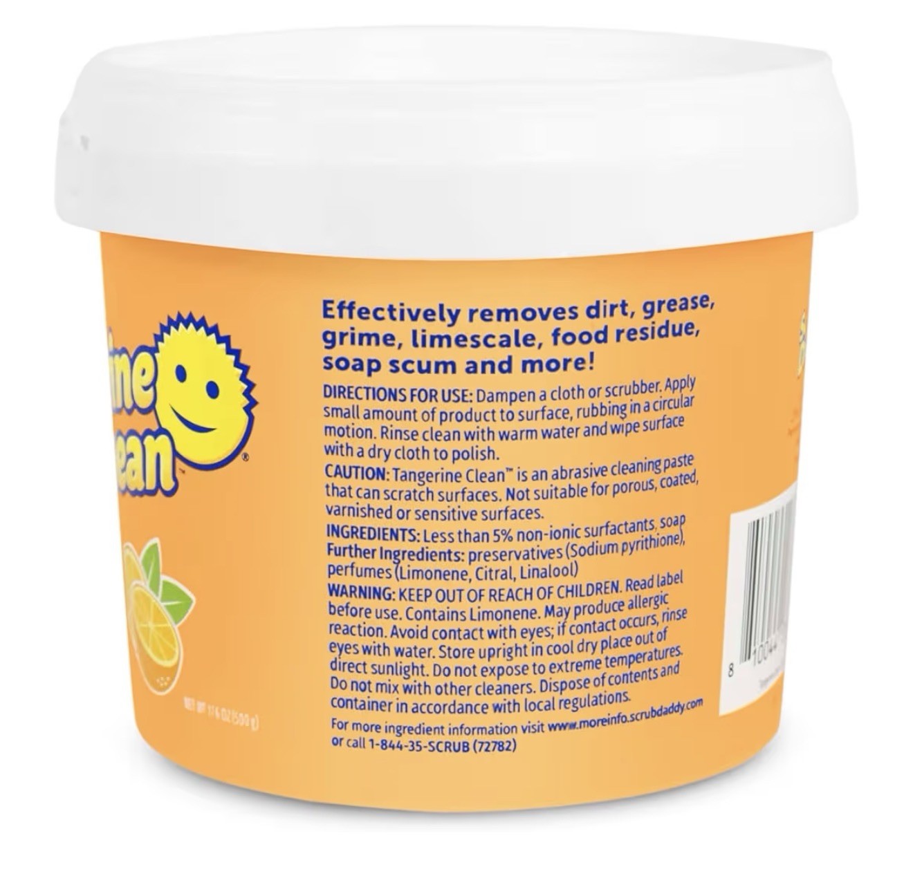 Scrub Daddy Tangerine Clean Natural Cleaning Paste 17.6 oz