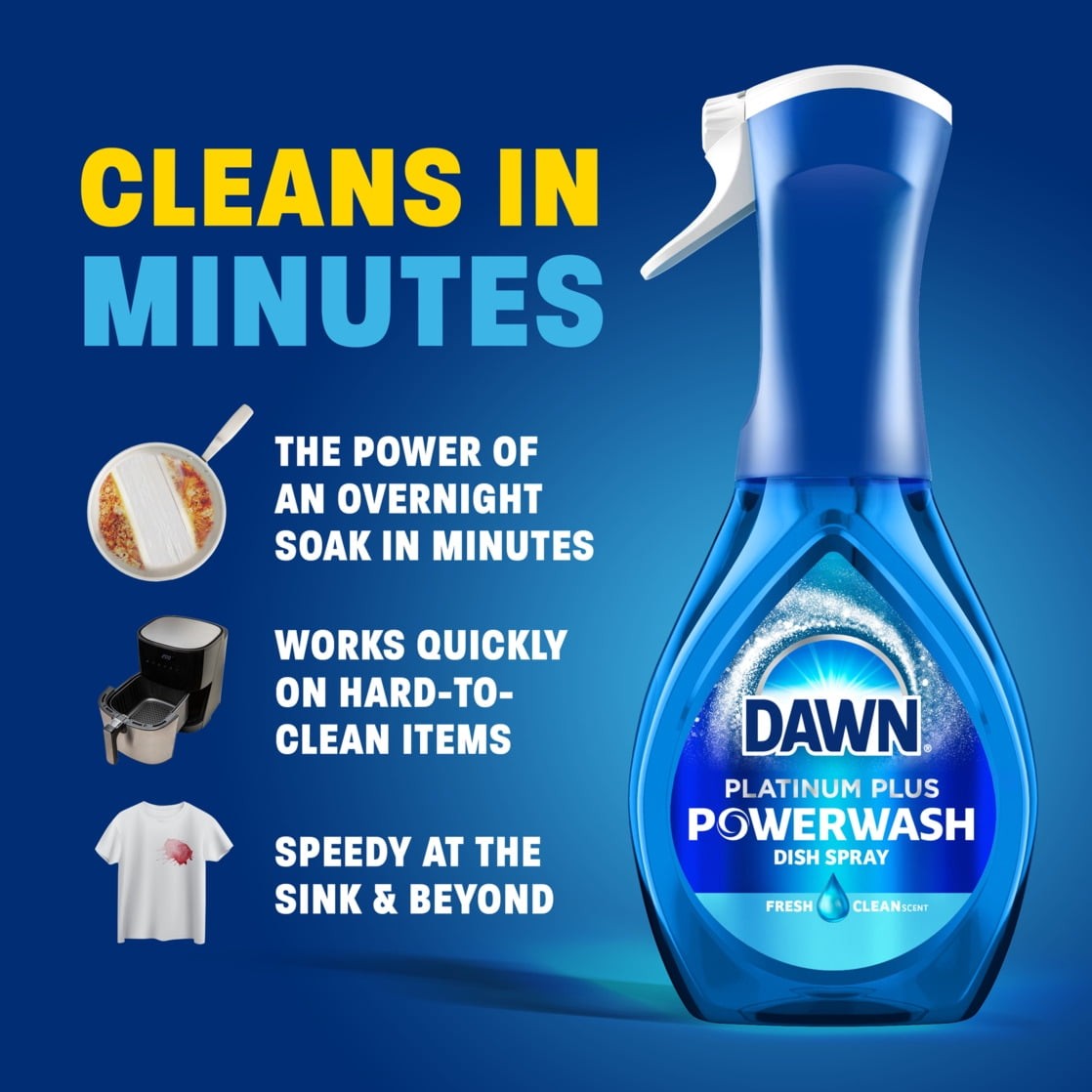 (4 pack Powerwash Spray Dish Soap Dishwashing Liquid Fresh 1 Starter Kit 16 Fl