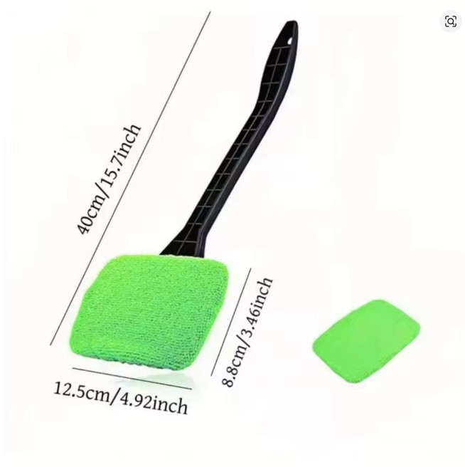 Car Interior Windshield Cleaner Telescopic Window Glass Wiper Microfiber Pads