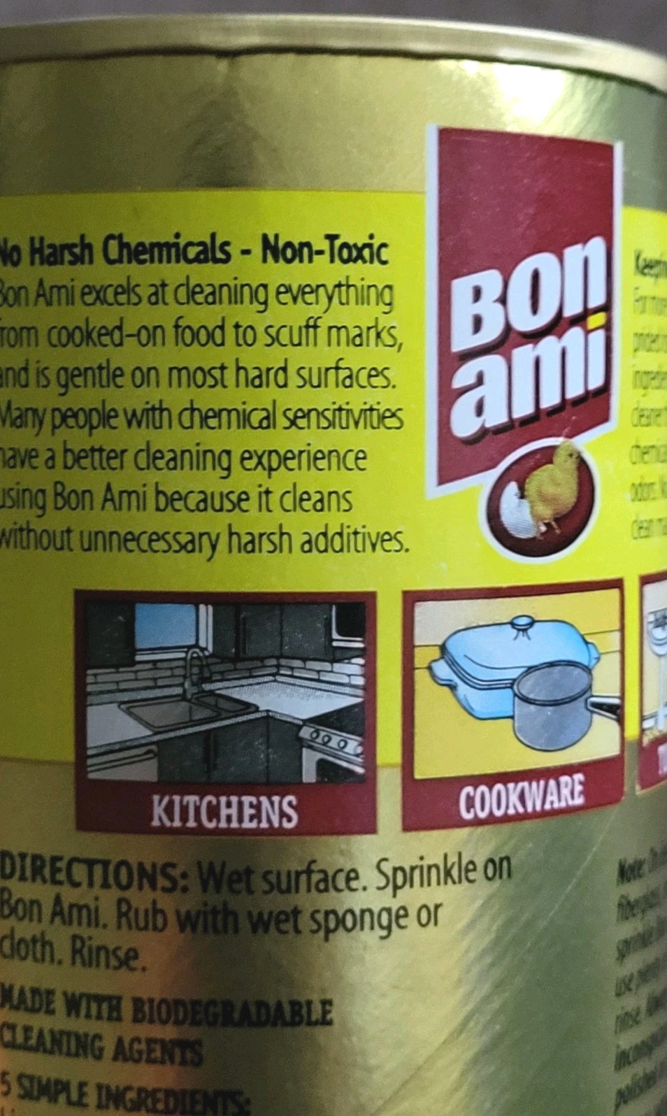 Bon Ami Powder Cleanser Cookware Grill Kitchen Bath Surfaces USA 14 oz NOS