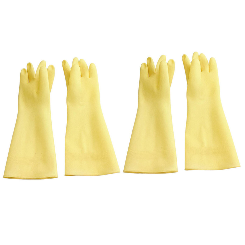 2 Pairs 13.5″ Cleaning Gloves, Reusable Rubber Dish Gloves,Latex Non-Slip Gloves
